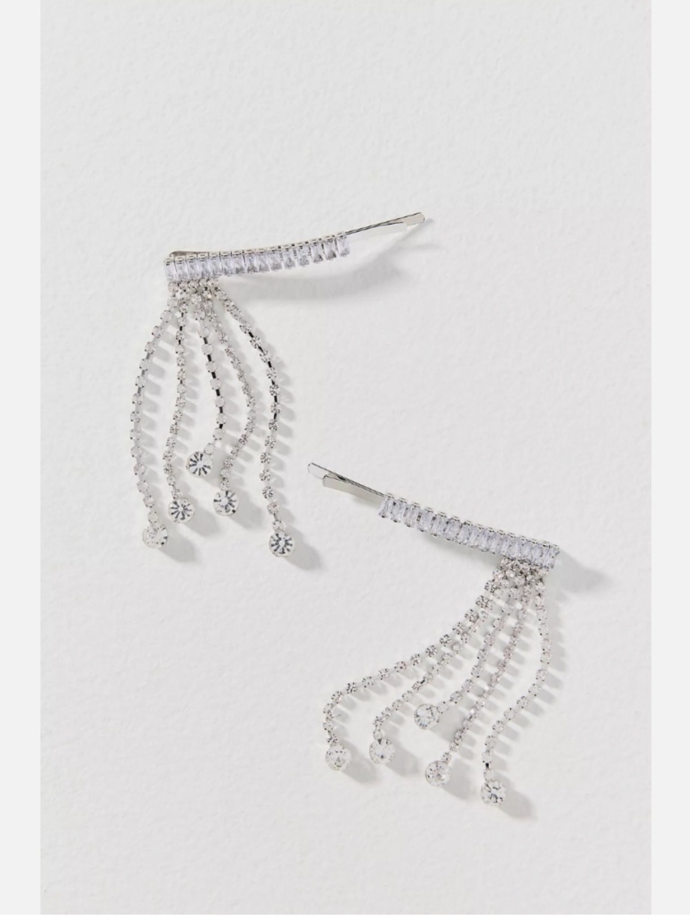 NWT ANTHROPOLOGIE DRIPPY CRYSTAL BOBBY PINS, SET OF 2